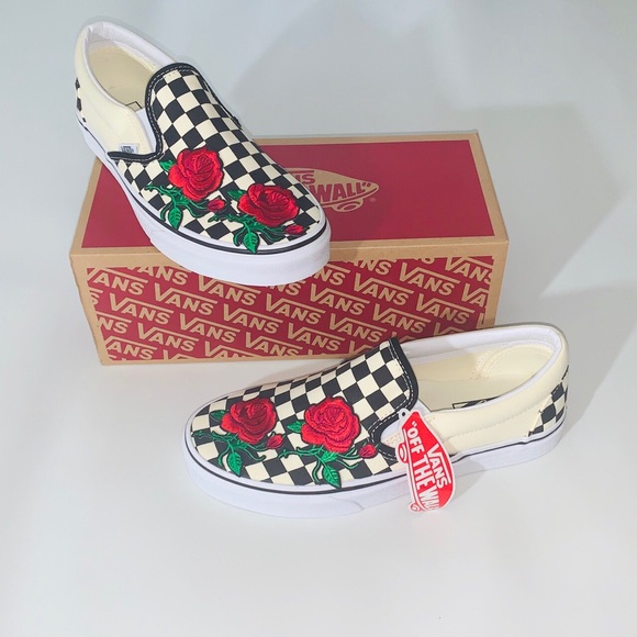 Checkered Embroidery Rose vans - Picture 3 of 4